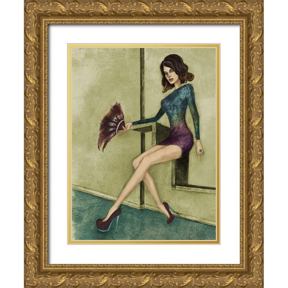Goddess, Jami 12x14 Gold Ornate Wood Framed with Double Matting Museum Art Print Titled - Danielle
