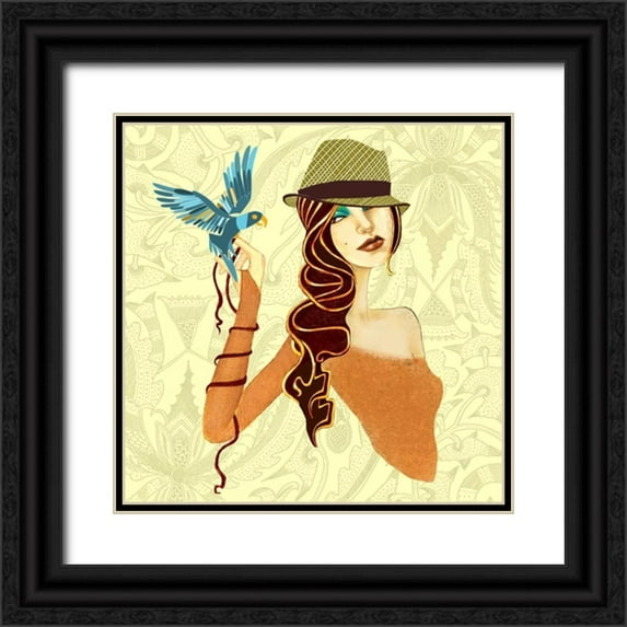 Goddess, Jami 20x20 Black Ornate Wood Framed with Double Matting Museum Art Print Titled - Bird