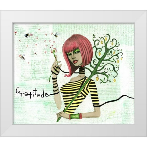 Goddess, Jami 23x20 White Modern Wood Framed Museum Art Print Titled - Lemon