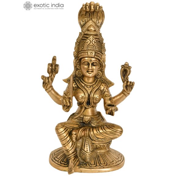 7" Goddess Mariamman Brass Statue | South Indian Goddess Durga Idol | Handmade