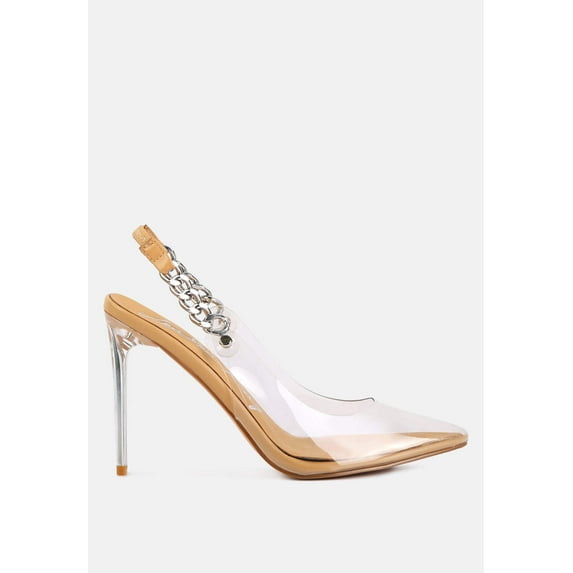 Goddess Metallic Stiletto Heel Slingback Sandals
