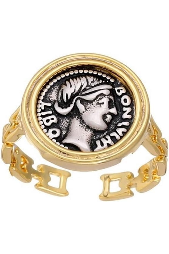 Goddess Myth Coin Open Ring Simple Daily Coin Ring,Adjustable Ring