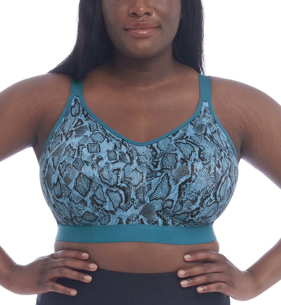 Goddess Non Wire Side Support Sports Bra (6912),34L,Teal