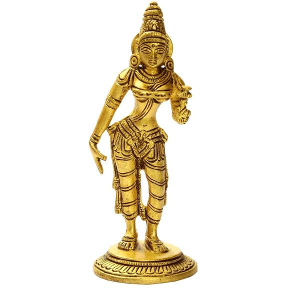 Goddess Parvati Brass Statue | Indian Handcrafted Idol | Hindu Religious Sculpture