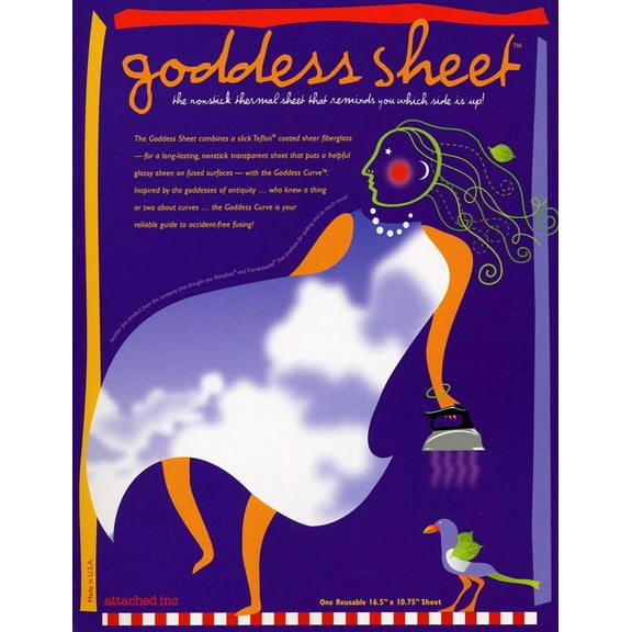 Goddess Pressing Sheet 16.5 Inch X 10.75 Inch, Folded Translucent Teflon Coated Fiberglass
