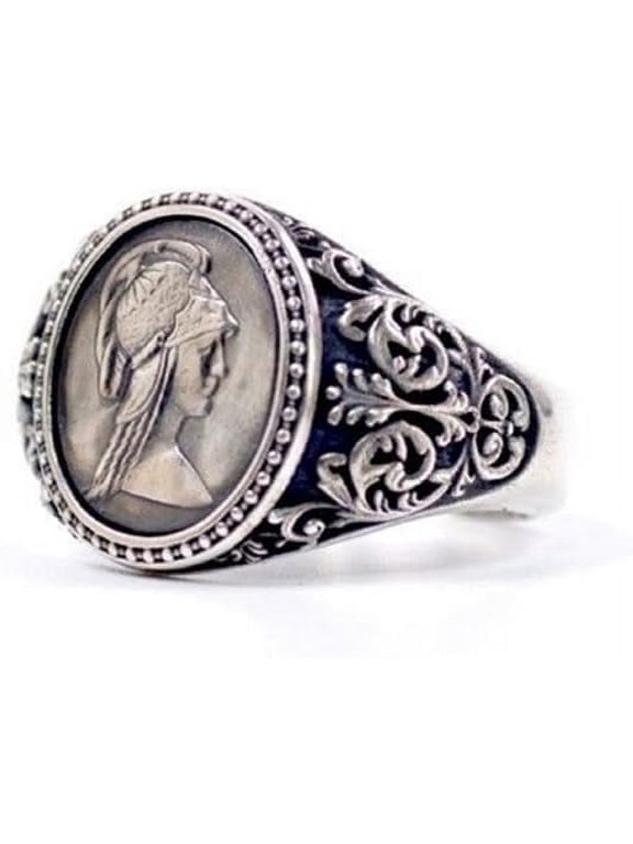 Goddess Queen Coin Ring Mythology Goddess Hecate Ring,Open Ring