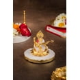 thumbnail image 1 of Goddess Saraswati Idol in White & Gold - 3 Inches, 1 of 5