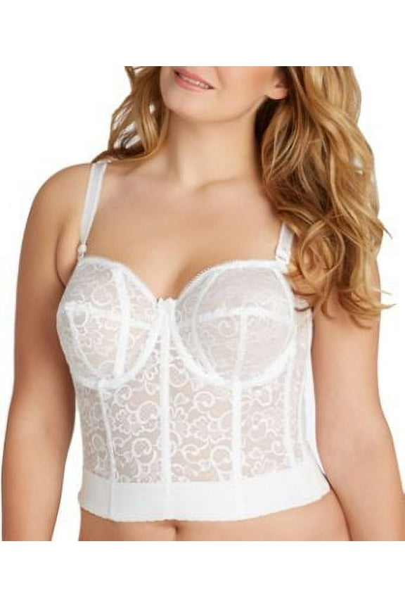 Women's Lace Bustier Bra, White, 42C