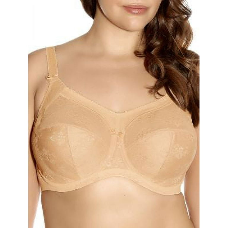 Deyllo Women's Sheer Lace Non Padded Full Cup Underwire Plus Size Bra, Red  44G 