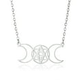 thumbnail image 1 of Goddess of the Triple Moon Stainless Steel Statement Necklace VAttract Jewelry Accessories, 1 of 4