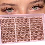 Goddvenus Brown Lash Clusters 300 Pcs C Curl Eyelash Extensions DIY Wispy Individual Lashes Light Brown 10-16mm