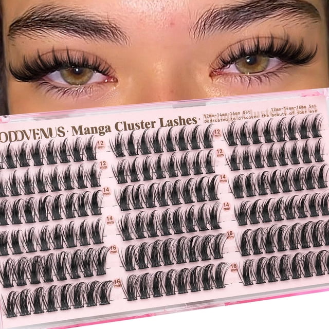 Goddvenus Manga Lash Clusters, 144PCS 12-14-16mm CC Curl Natural Wispy ...