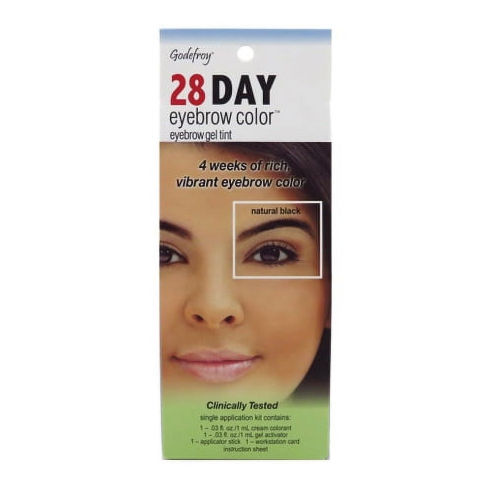 Godefroy 28 Day Eyebrow Color Gel Tint Kit, Natural Black, 1 Ea