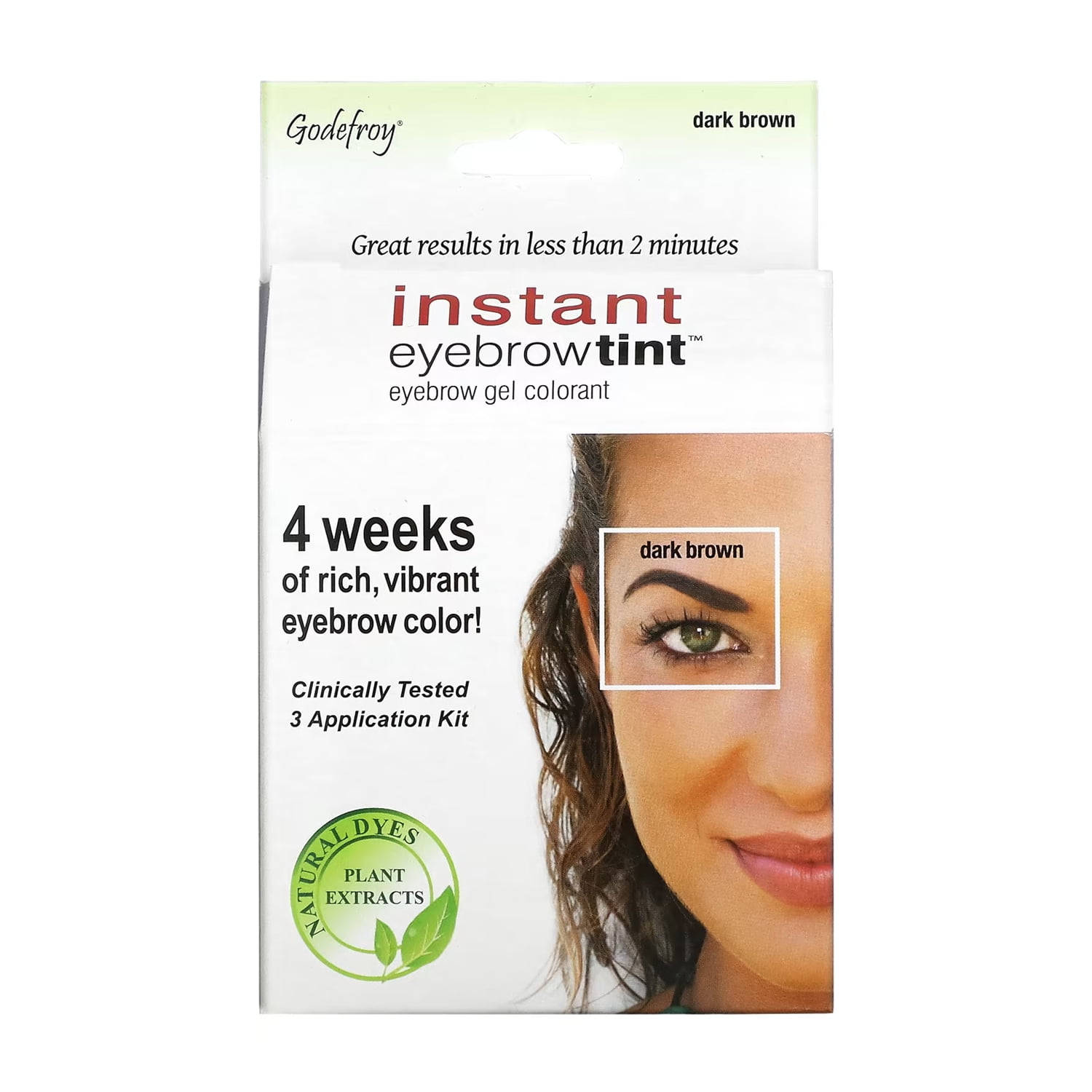 Godefroy Instant Eyebrow Tint Dark Brown 3 Application Kit