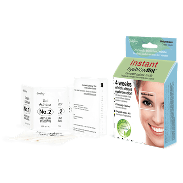 Godefroy Instant Eyebrow Tint, Medium Brown, 3 Application Kit