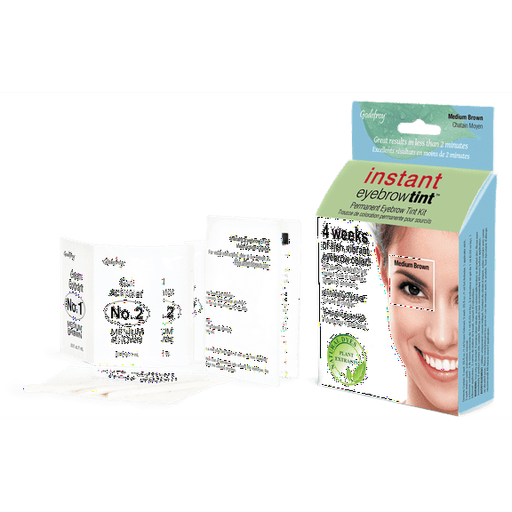 Godefroy Instant Eyebrow Tint,Dark Brown, 3 Application Kit
