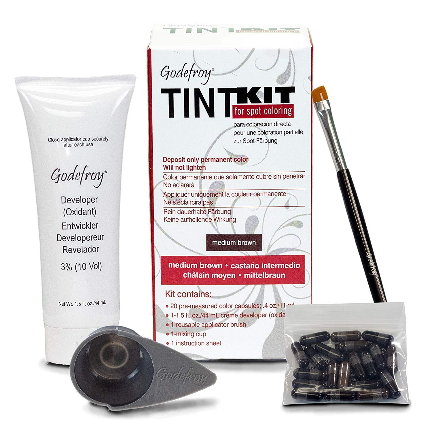 Godefroy Professional Tint Kit, Medium Brown, 20 Count
