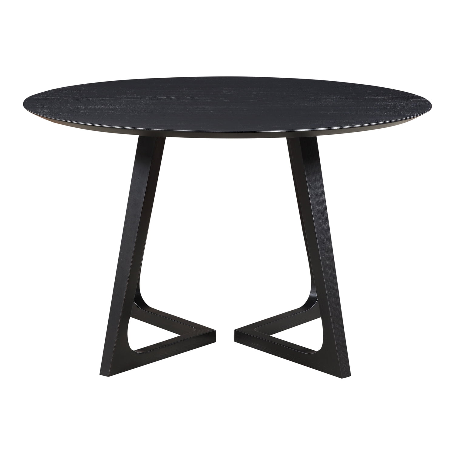Contemporary Mid-Century 47.5" Black Ash Round Dining Table