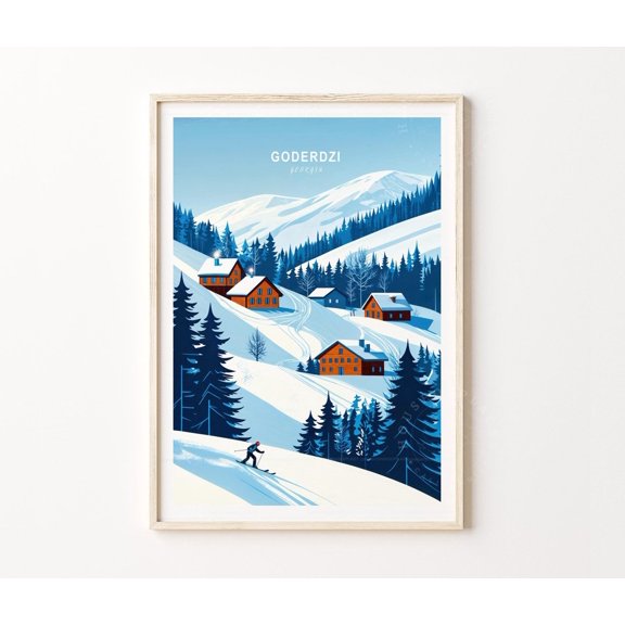 Goderdzi Georgia Resort Winter Wall Art Home Decor Unframed Paper Print