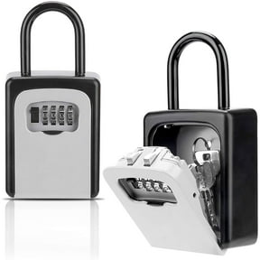 Godersi Key Lock Box Waterproof, Portable 4-Digit Combination Safe Lockbox with Removable Shackle, 5 Key Capacity Security Key Storage for Home Outdoor
