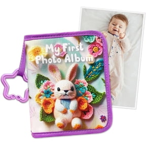 Godery Holds 17 4x6 Photos Soft Cloth Baby Book with Baby-Safe Mirror