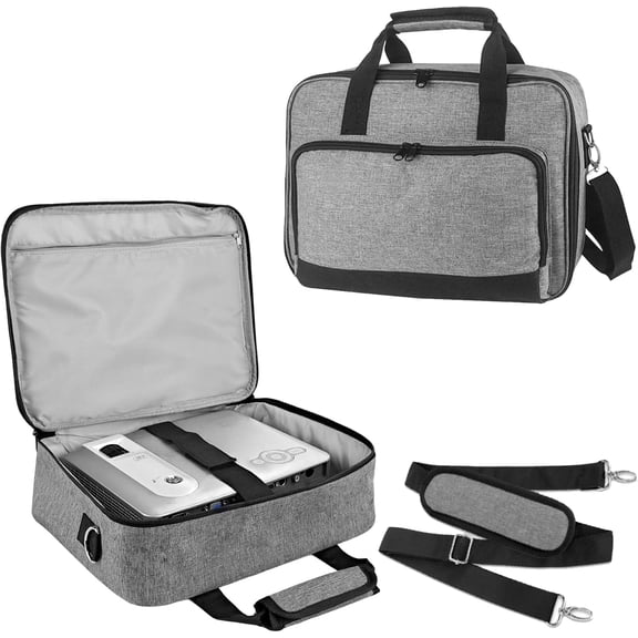 Godery Projector Case, Portable Storage Travel Case with Laptop Compartment & Adjustable Shoulder Strap for Mini Projector and Accessories