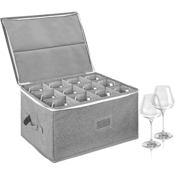 Godery Adult Carrying Handles Dinnerware Storage Polyester Bedroom Storage Bins, Gray