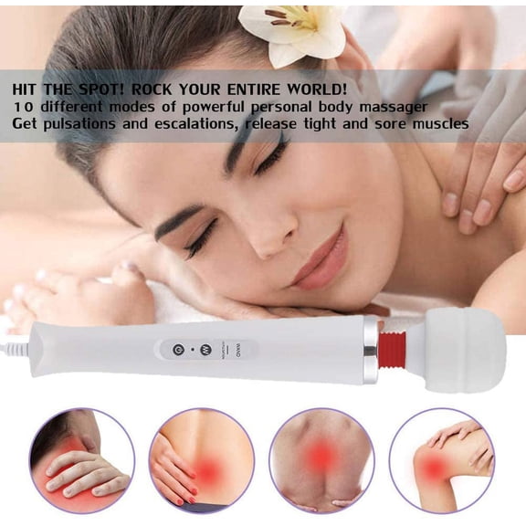 Godewogo Personal Wand Electric Massager with 10 Powerful Vibrations, Handheld Neck Shoulder Back Body Massager Wand Massage for Deep Muscles Pain Relief (Purple)