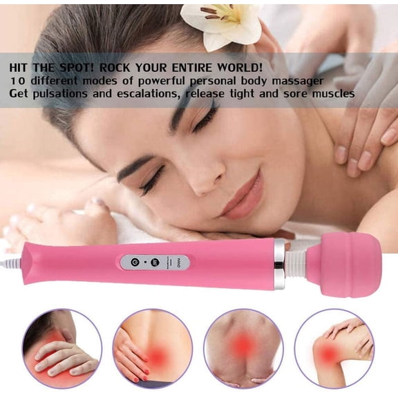Godewogo Personal Wand Electric Massager with 10 Powerful Vibrations, Handheld Neck Shoulder Back Body Massager Wand Massage for Deep Muscles Pain Relief (Purple)