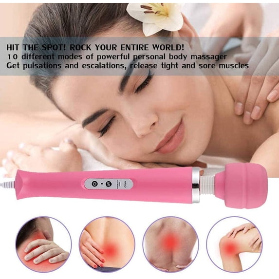 Godewogo Personal Wand Electric Massager with 10 Powerful Vibrations, Handheld Neck Shoulder Back Body Massager Wand Massage for Deep Muscles Pain Relief (Purple)