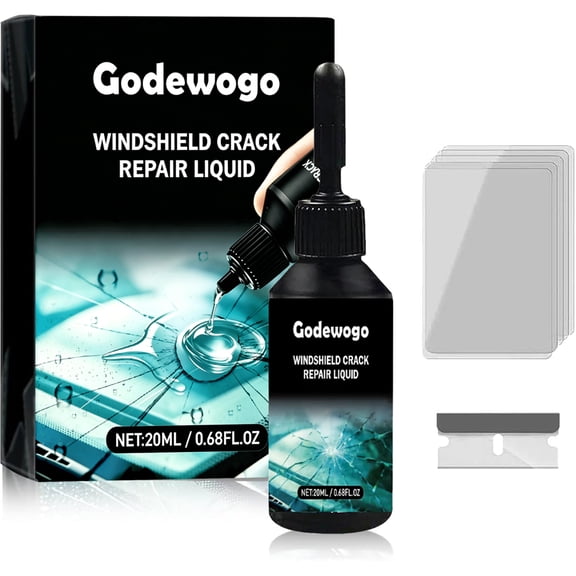 Godewogo Windshield Crack Repair Kit, 2026 New Upgraded Version Quick Glass Crack Repair Fluid, High Quality Crack Repair Fluid Tool, 1 sets