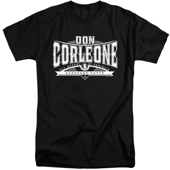 Godfather Don Corleone Text Unisex Adult Tall T Shirt (2X-Large) Black