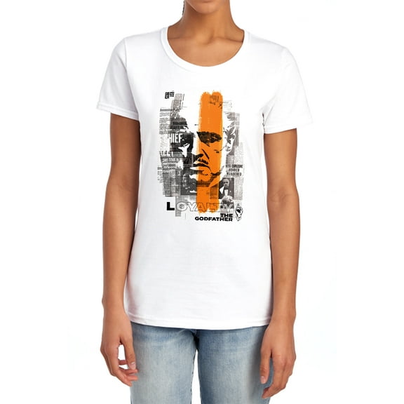 Godfather Don Newspaper Strip Women's T Shirt, White, Medium