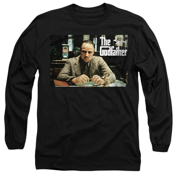 Godfather Don Pic Unisex Adult Long-Sleeve T Shirt, Black, Large