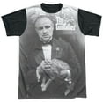 thumbnail image 1 of Godfather Men's  Pet The Cat Sublimation T-shirt White, 1 of 4