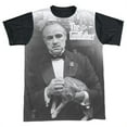 thumbnail image 1 of Godfather Men's  Pet The Cat Sublimation T-shirt White, 1 of 2