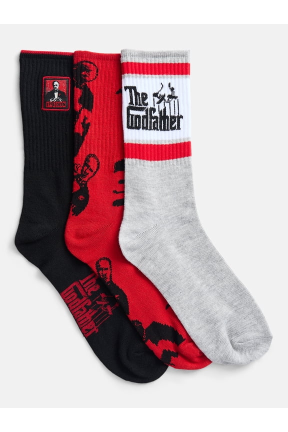 Men's Crew Socks, 3-Pack, Shoe Sizes 8-12