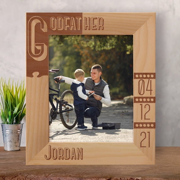 Godfather Personalized Wooden Frame 8" x 10" Brown (Vertical)