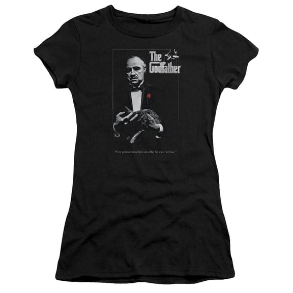 Godfather Poster Junior Women's T-Shirt Sheer Black