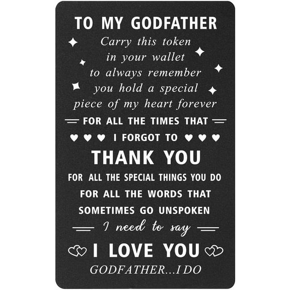 Godfather Proposal Gifts Wallet Card - I Love You Godfather...I Do - Godfather Birthday Card, Godfather Christmas