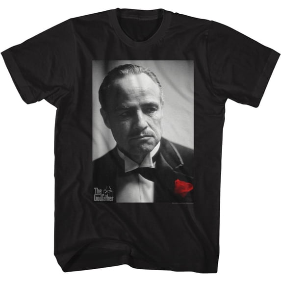 The Godfather Red Rose Don Black Adult T-Shirt Xlt