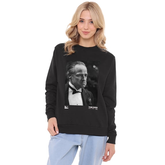 Godfather The Don Photo Women's Crew Sweatshirt, Black, Small