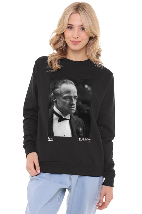 Godfather The Don Photo Women's Crew Sweatshirt, Black, X-Large