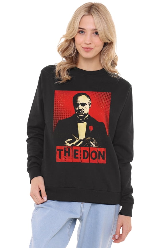Godfather The Don Pop Art Women's Crew Sweatshirt, Black, Small