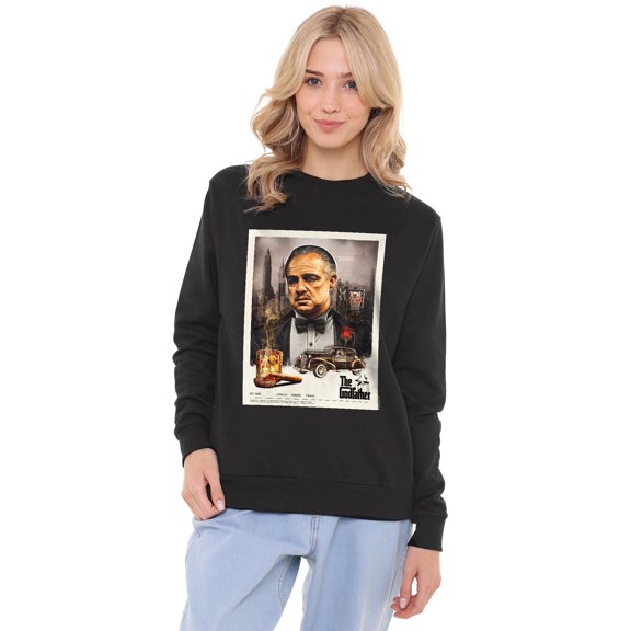 Godfather Vintage Poster Women's Crew Sweatshirt, Black, Small
