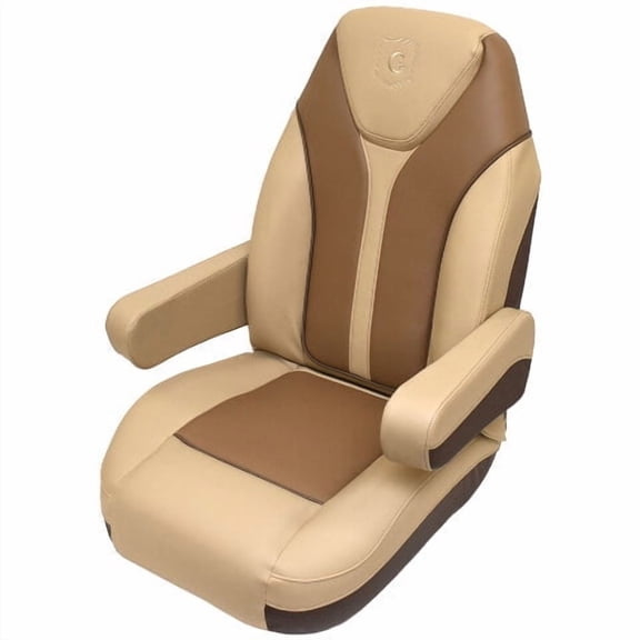 Godfrey Monaco Pontoon Boat Reclining Helm Seat 485961 | Hazelnut