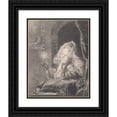 thumbnail image 1 of Godfried Schalcken 12x14 Black Ornate Wood Framed Double Matted Museum Art Print Titled: Young Woman Seated at a Table, Holding a Candle Late (17th Century), 1 of 5
