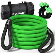 Godiag 1 x 30ft Kinetic Recovery Tow Rope Heavy Duty Energy Rope with 2 Soft Shackles, Offroad Power Stretch Snatch Rope for Truck Jeep Car ATV UTV Tractor