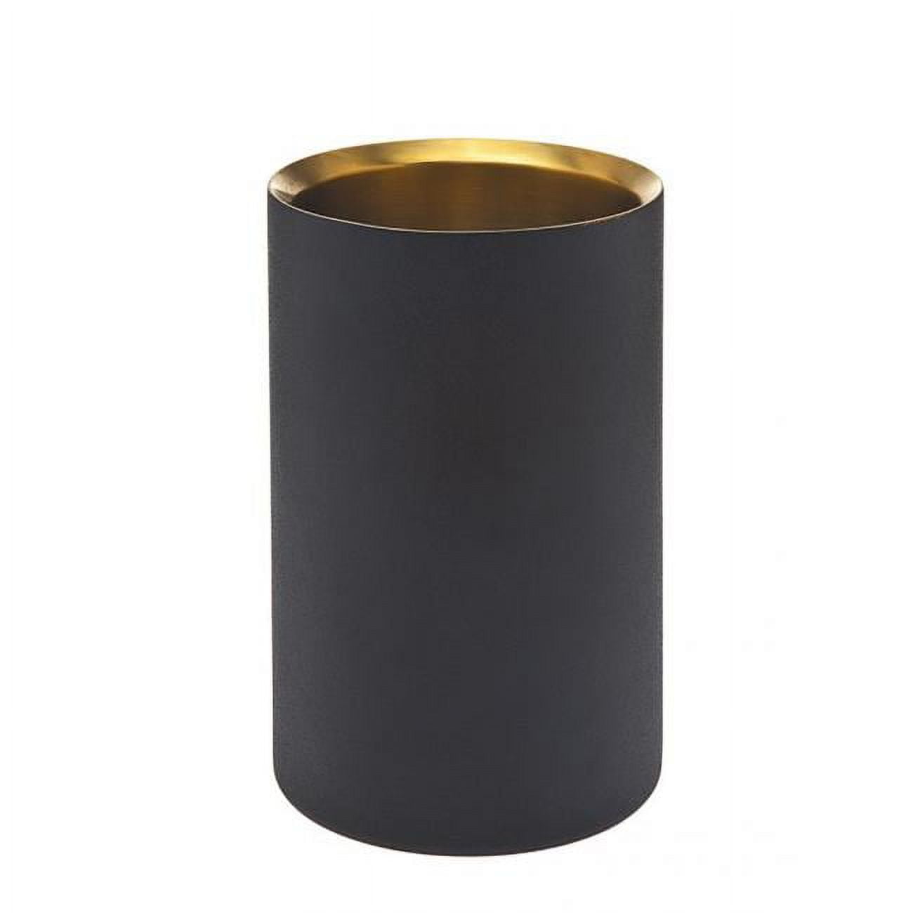 Elegant Black and Gold Insulated Wine Chiller for Outdoor Use