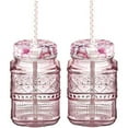thumbnail image 1 of Godinger  16 oz Claro Mason Jar, Pink - Set of 2, 1 of 1
